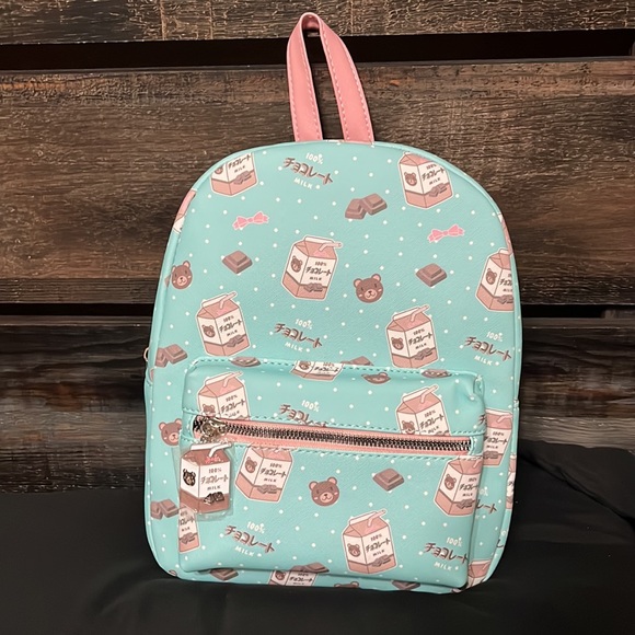 Teddy Bear Chocolate Milk Mini Backpack. 8” x 3 1/2 x 11” - Picture 7 of 10